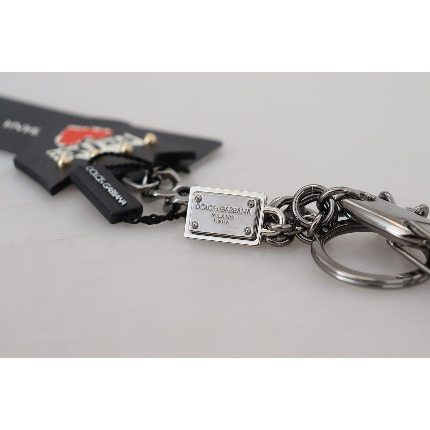 Elegant Silver and Black Designer Keychain