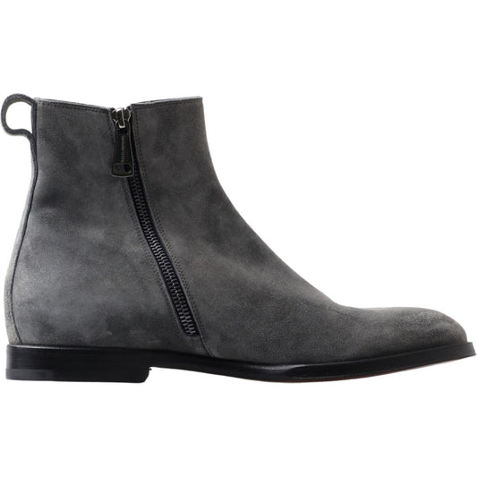 Dolce & Gabbana Elegant Gray Chelsea Leather Boots gray-leather-men-ankle-boots-shoes MG_8057-0e08b80f-d72.jpg