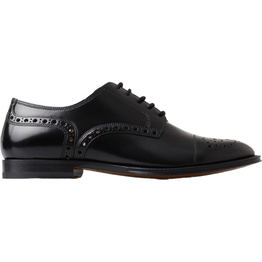 Dolce & Gabbana Elegant Black Leather Oxford Wingtip Shoes black-leather-oxford-wingtip-formal-derby-shoes-1 MG_8201-044cee57-cf4.jpg