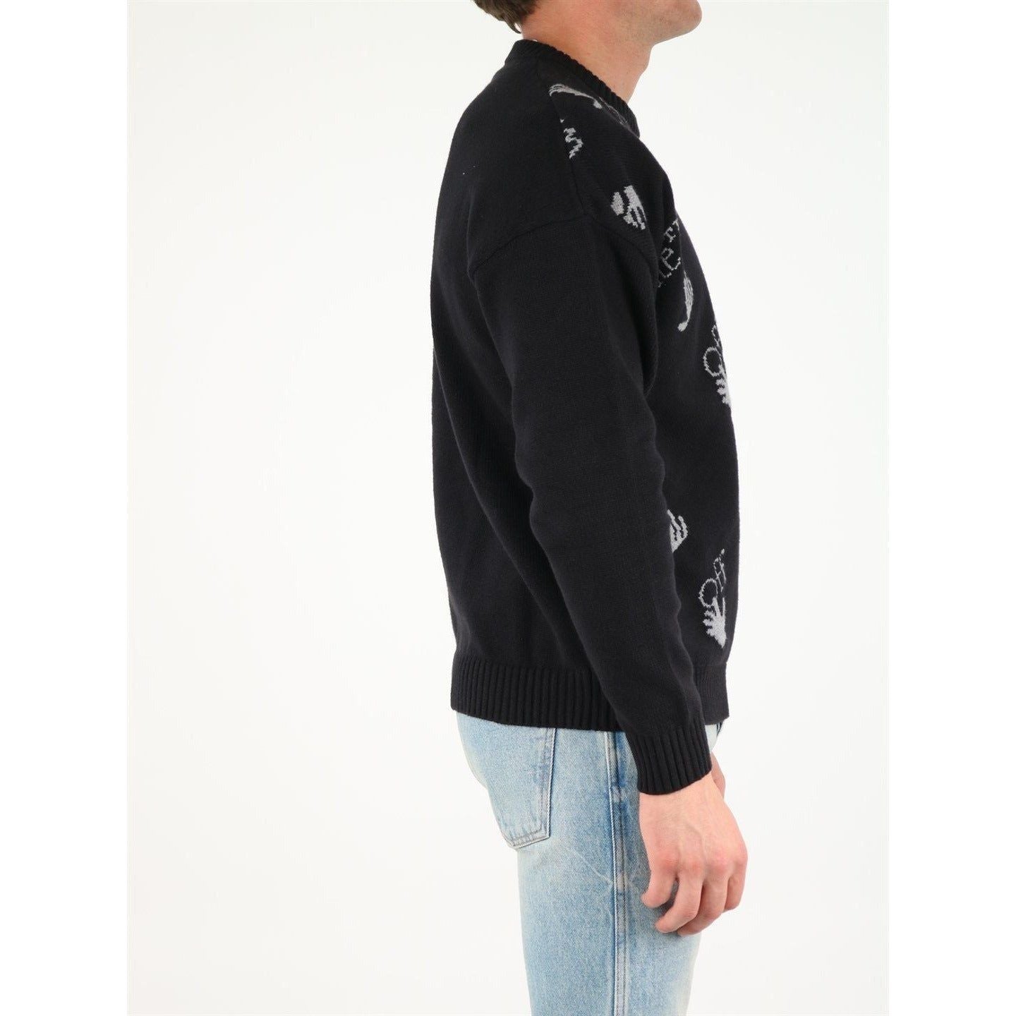 Off-White c/o Virgil Abloh 全身徽标圆领男士毛衣