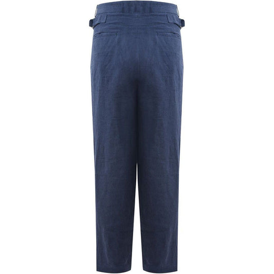 Emporio Armani Relaxed Fit Linen Denim Effect Trousers relaxed-fit-linen-denim-effect-trousers