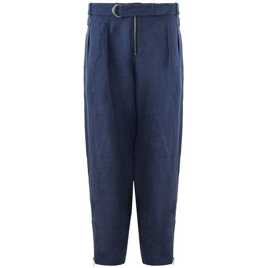 Emporio Armani Relaxed Fit Linen Denim Effect Trousers relaxed-fit-linen-denim-effect-trousers