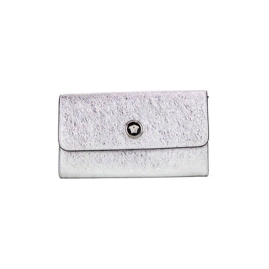 VersaceSmall Metallic Silver Lamb Leather Medusa Clutch Crossbody Wallet BagMcRichard Designer Brands£1219.00
