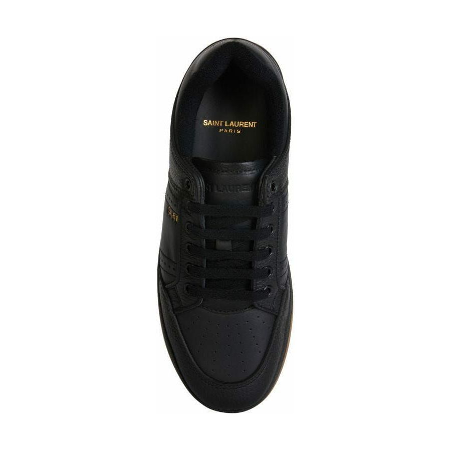 Saint Laurent Black Calf Leather Low Top Sneakers black-calf-leather-low-top-sneakers MAN SNEAKERS