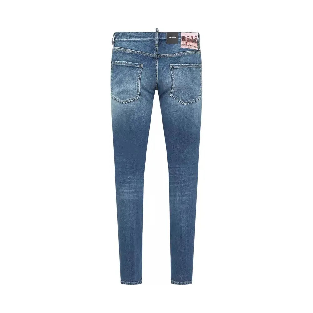 Dsquared² Chic Ruined Effect Stretch Denim Jeans blue-cotton-jeans-pant-56