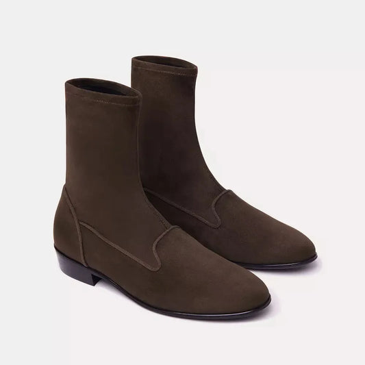 Charles Philip Elegant Suede Ankle Boots with Comfortable Fit green-boot product-10416-1593166139-49644a98-ca7.webp