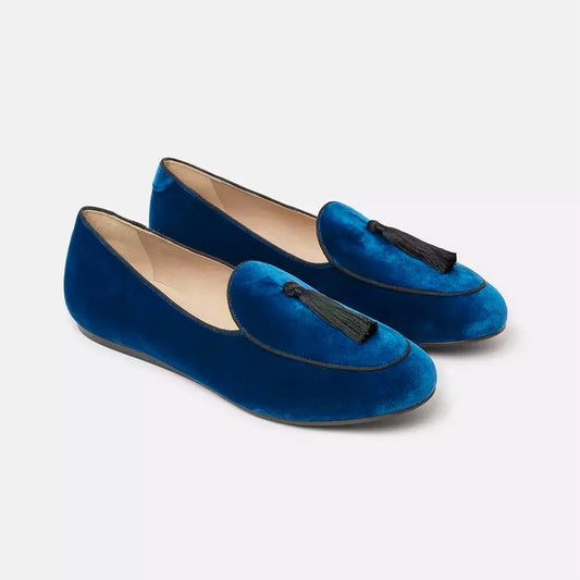 Charles Philip Elegant Silk Fabric Tasseled Loafers blue-leather-moccasin-1 product-10474-1319081645-62c9e94e-859.webp