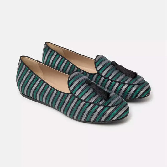 Charles Philip Elegant Striped Silk Loafers with Tassel green-leather-moccasin product-10475-152049551-d5acf7bf-217.webp