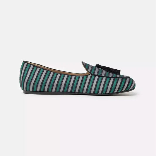 Charles Philip Elegant Striped Silk Loafers with Tassel green-leather-moccasin product-10475-1986251307-b404de52-6b2.webp