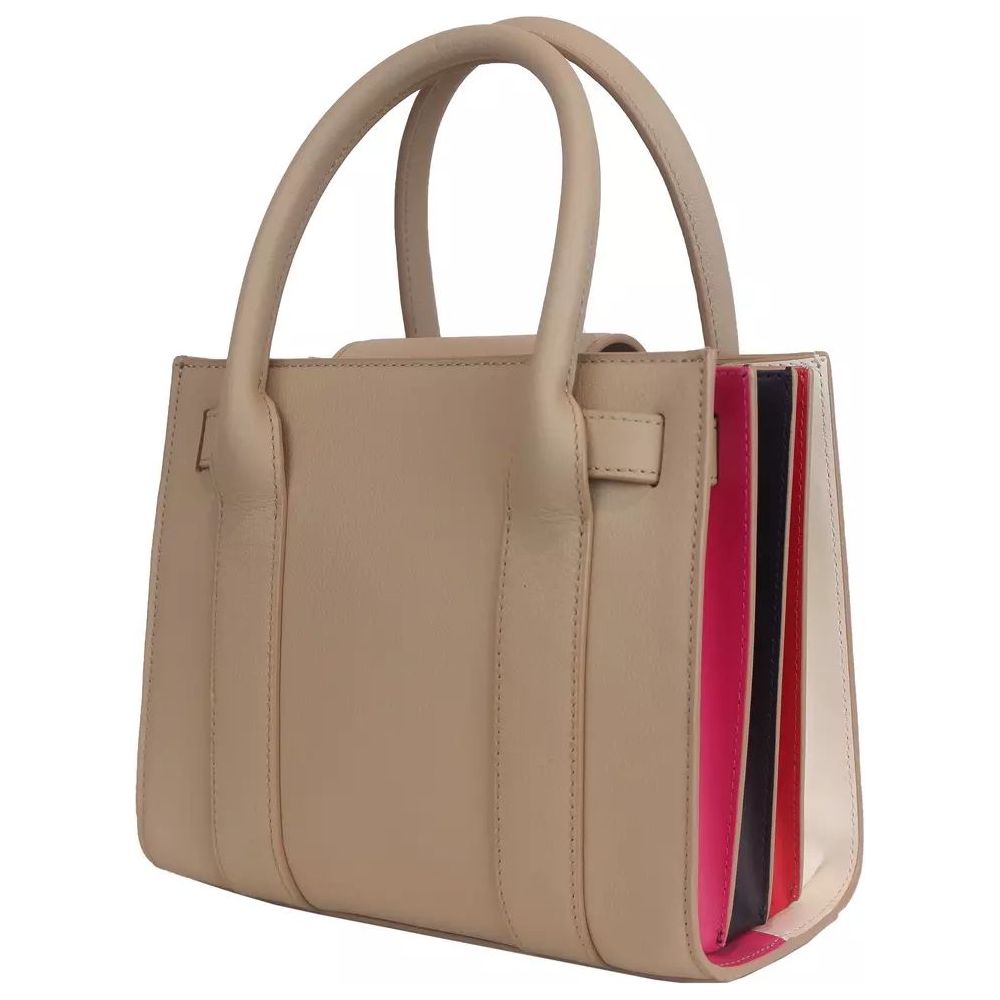 Ungaro Elegant Beige Leather Shoulder Bag with Accordion Design beige-leather-crossbody-bag-2 product-10925-1095431214-2a9eb9df-2e2.jpg