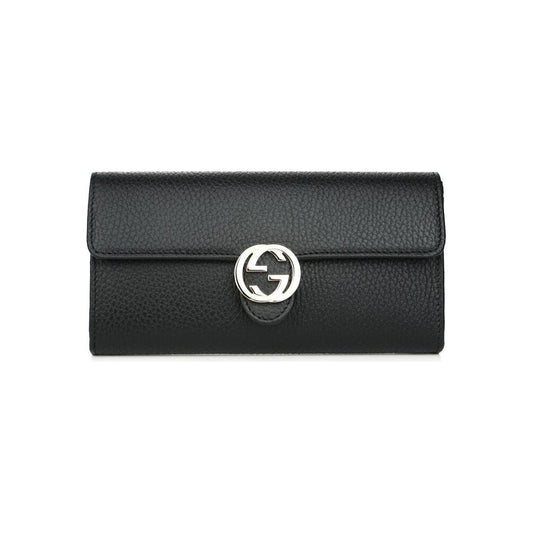 Gucci Elegant Calfskin Leather Chain Wallet black-leather-wallet-4
