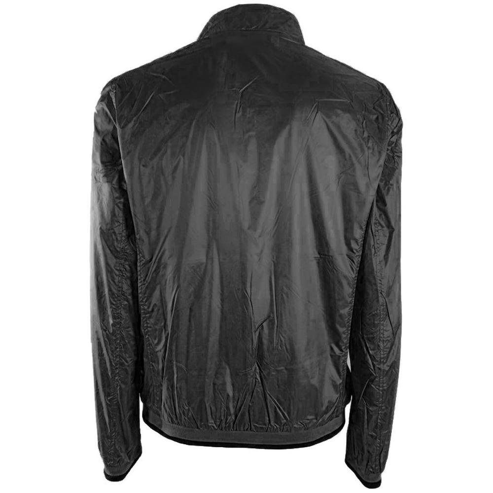Yes Zee Sleek Men's Nylon Zip Jacket – Elegant and Versatile black-polyamide-jacket-2