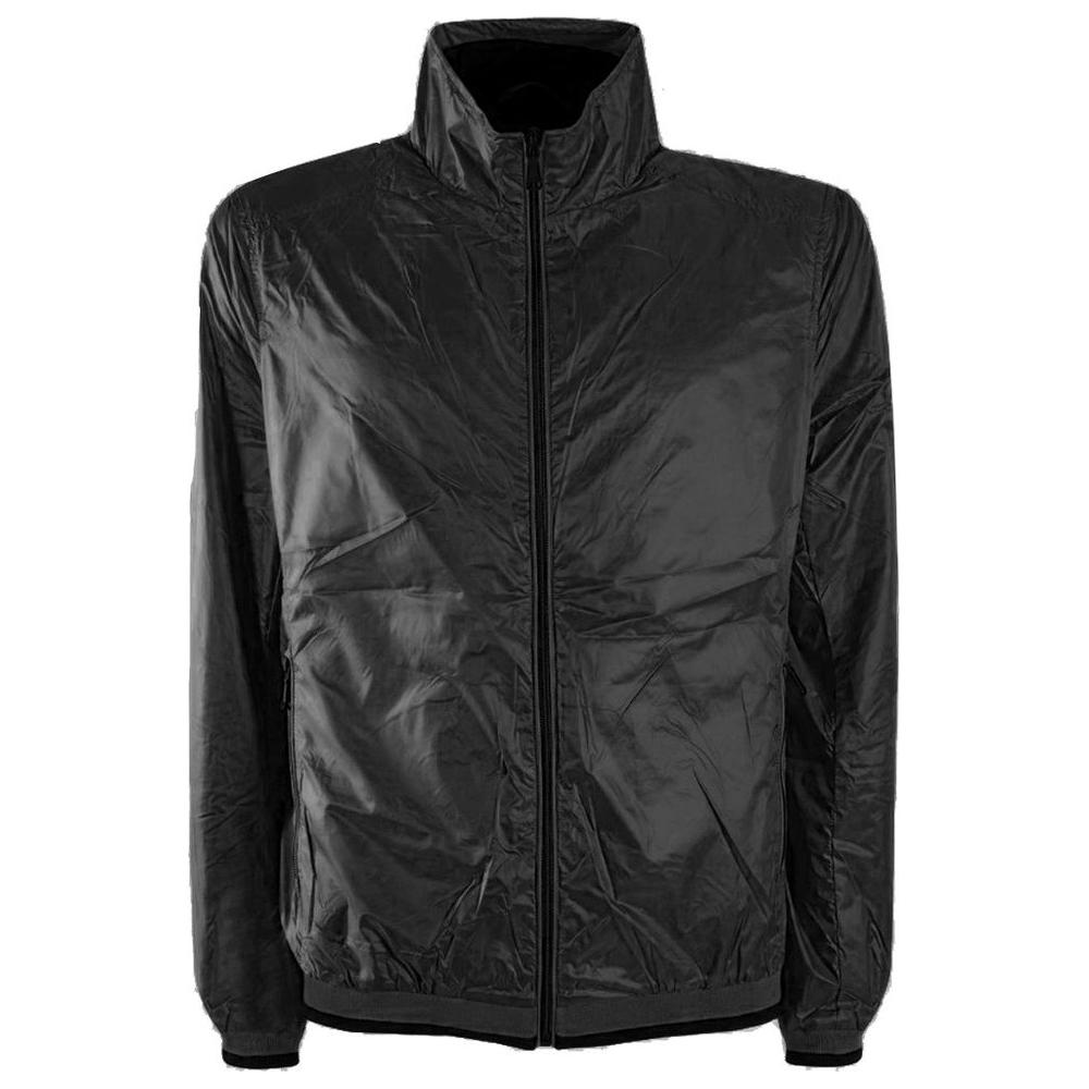 Yes Zee Sleek Men's Nylon Zip Jacket – Elegant and Versatile black-polyamide-jacket-2
