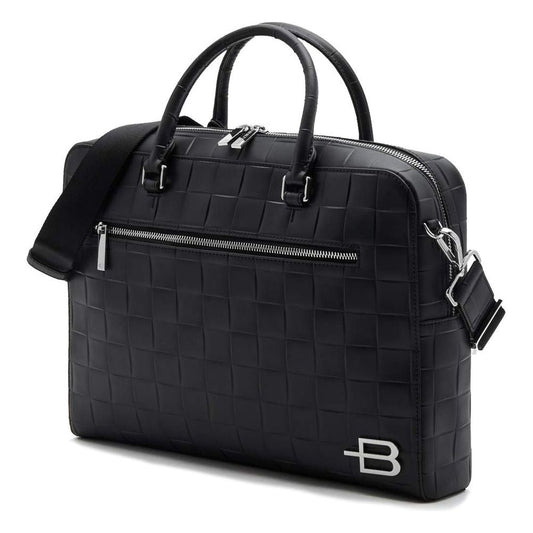 Baldinini Trend | Black Leather Di Calfskin Briefcase| McRichard Designer Brands   
