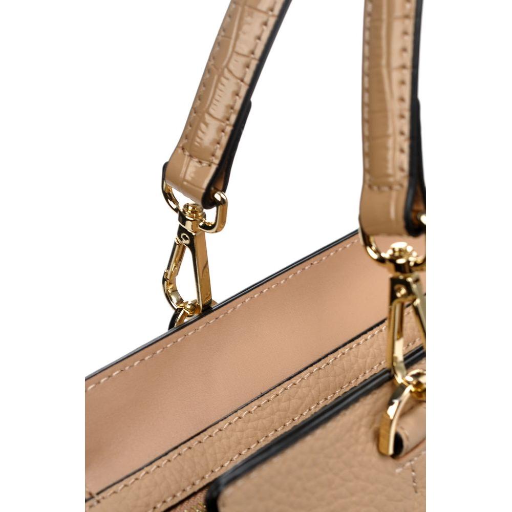 Baldinini Trend Chic Nude Textured Calfskin Handbag beige-leather-di-calfskin-handbag-1 product-12299-1880606235-178c1c5d-dd6.jpg