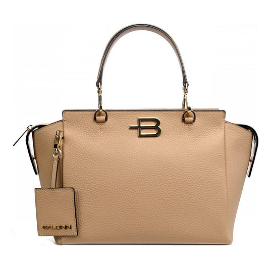 Baldinini Trend Chic Nude Textured Calfskin Handbag beige-leather-di-calfskin-handbag-1 product-12299-61171190-8ac8238a-027.jpg