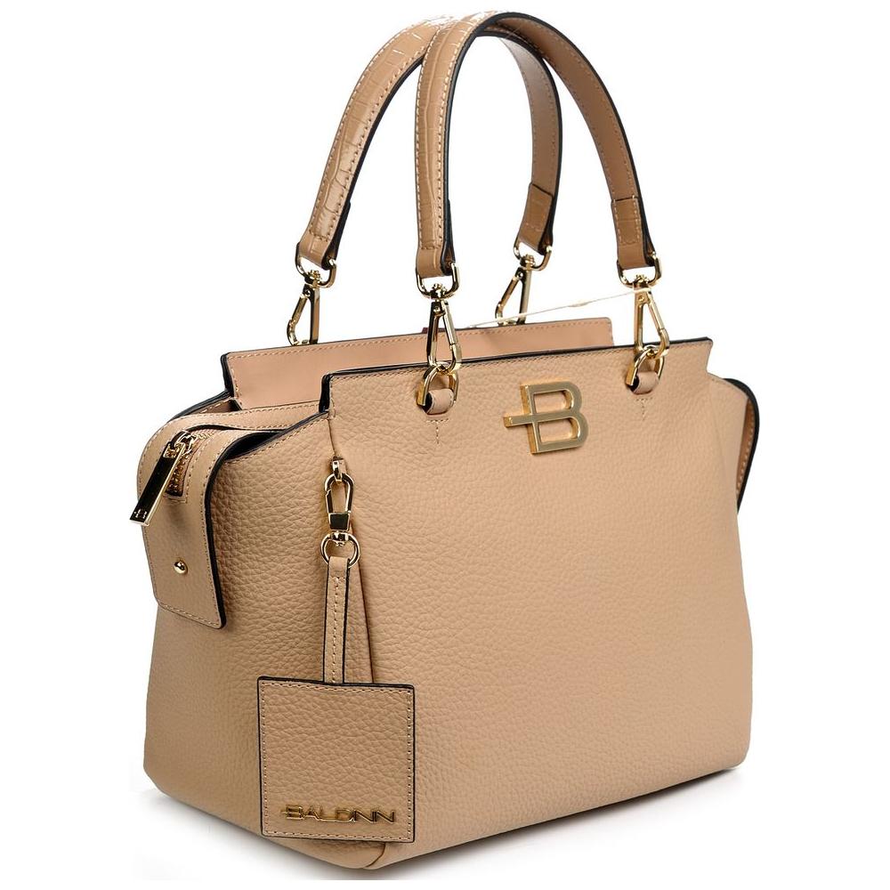 Baldinini Trend Chic Nude Textured Calfskin Handbag beige-leather-di-calfskin-handbag-1 product-12299-891868646-148cab80-0b1.jpg