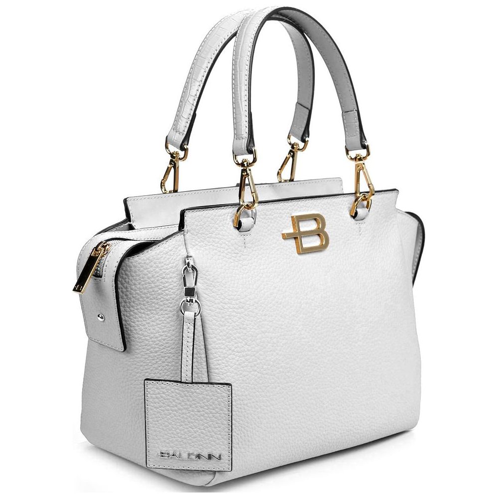 Baldinini Trend Elegant Textured Calfskin Handbag white-leather-di-calfskin-handbag-1 product-12310-946517151-e563d5eb-9da.jpg