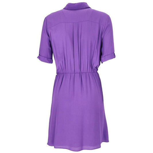 Patrizia Pepe Chic Purple Flared Short Sleeve Shirtdress purple-viscose-dress-1 product-12411-985712279-c4c97a71-13f.jpg