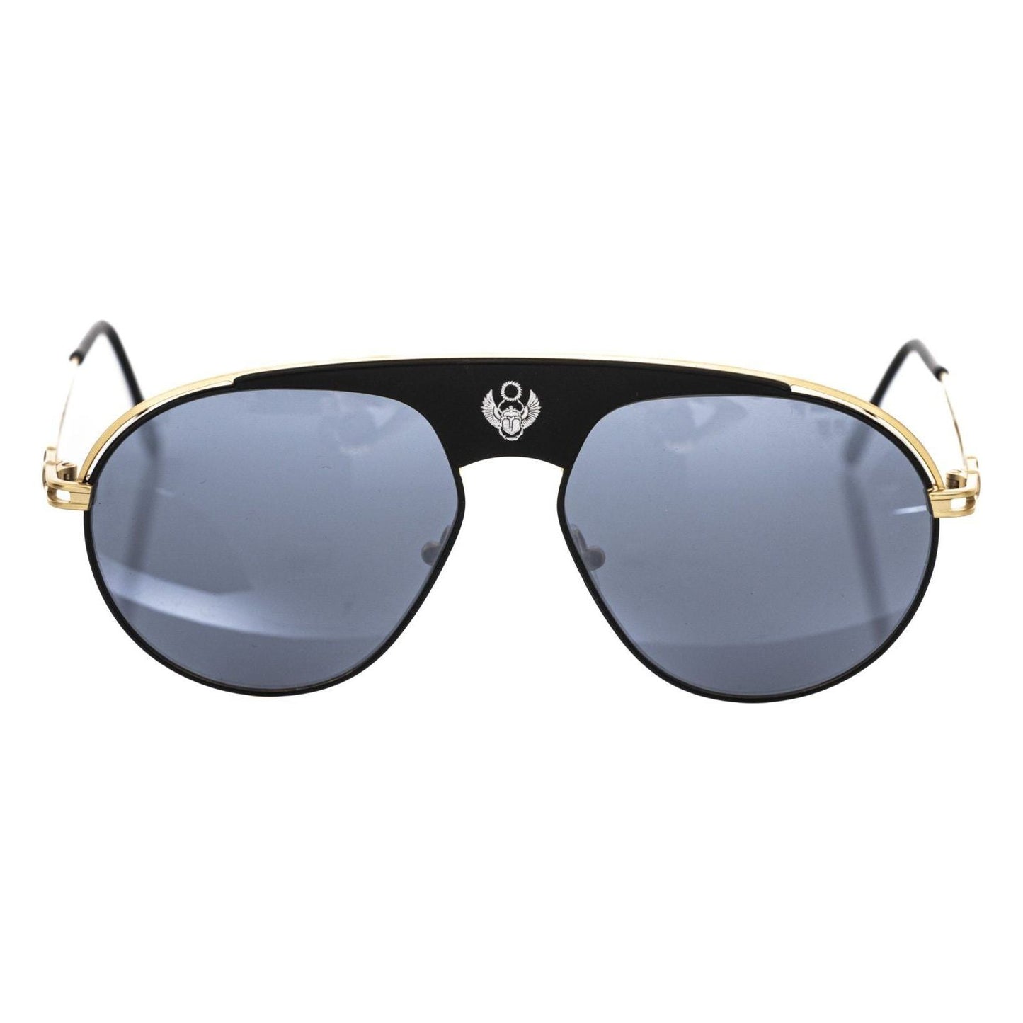 Sleek Metallic Shield Sunglasses with Smoke Gray Lens Frankie Morello