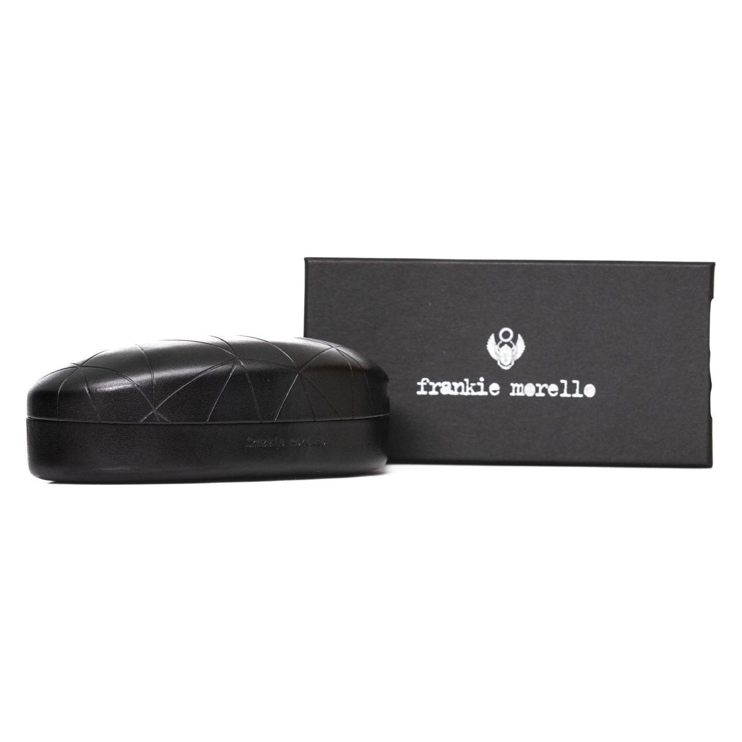 Elegant Clubmaster Black Leather Sunglasses Frankie Morello