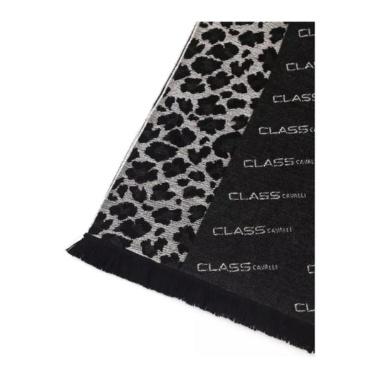 Cavalli Class | Black Wool Scarf | McRichard Designer Brands
