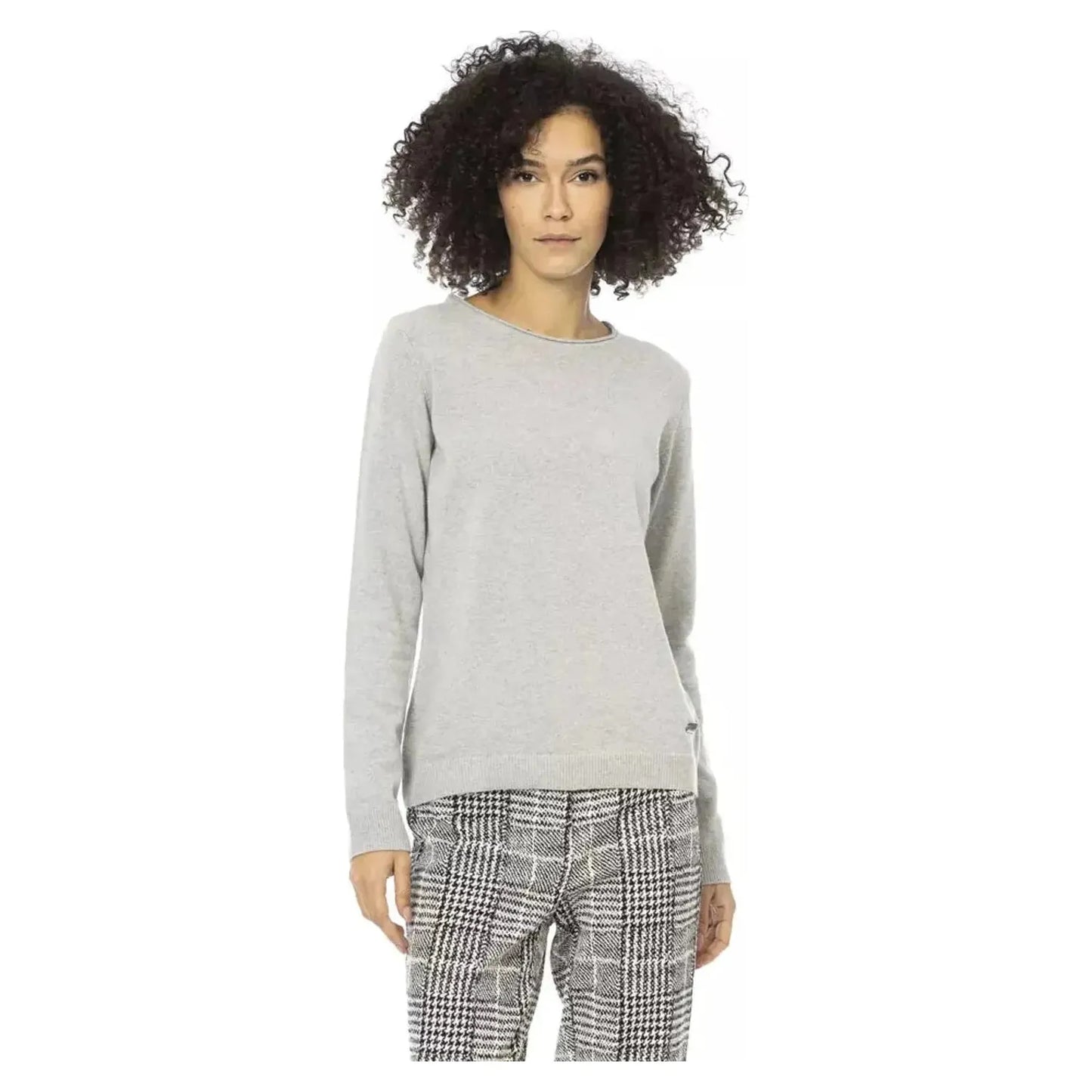 Baldinini Trend Elegant Crew Neck Monogram Sweater gray-wool-sweater-4 product-22335-1659192111-32-76092a2f-1b6.webp