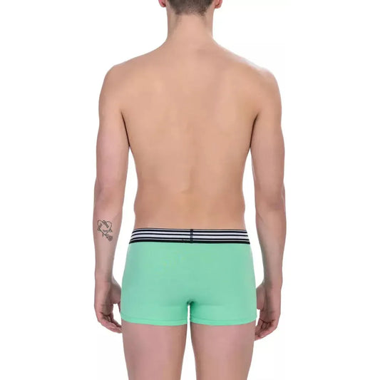 Bikkembergs Emerald Comfort Cotton Stretch Trunks Twin Pack green-cotton-underwear