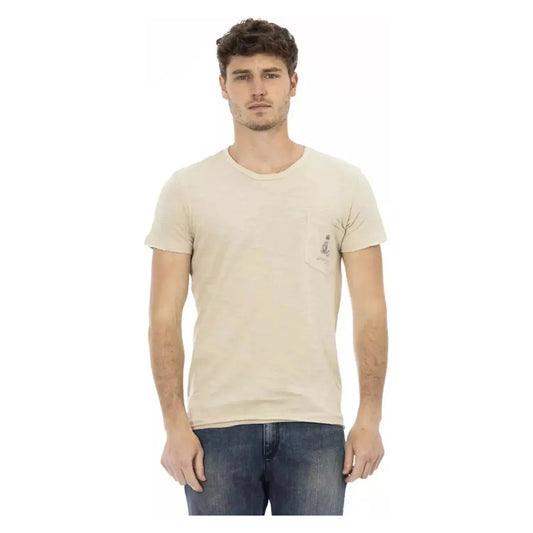 Trussardi Action Beige Chest Pocket Tee - Casual Elegance beige-cotton-t-shirt-20 product-22726-1007711633-33-5f225d83-5c1.webp