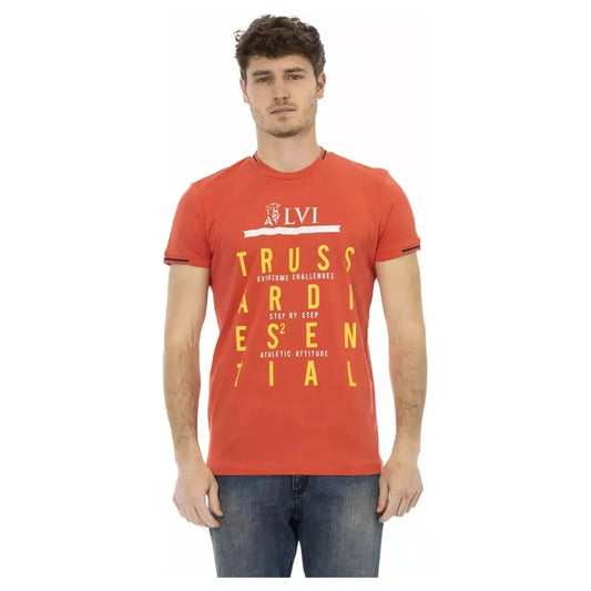 Trussardi Action Sleek Orange Short Sleeve Round Neck Tee orange-cotton-t-shirt-13