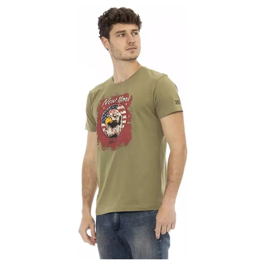 Trussardi Action Chic Green Short Sleeve Printed Tee green-cotton-t-shirt