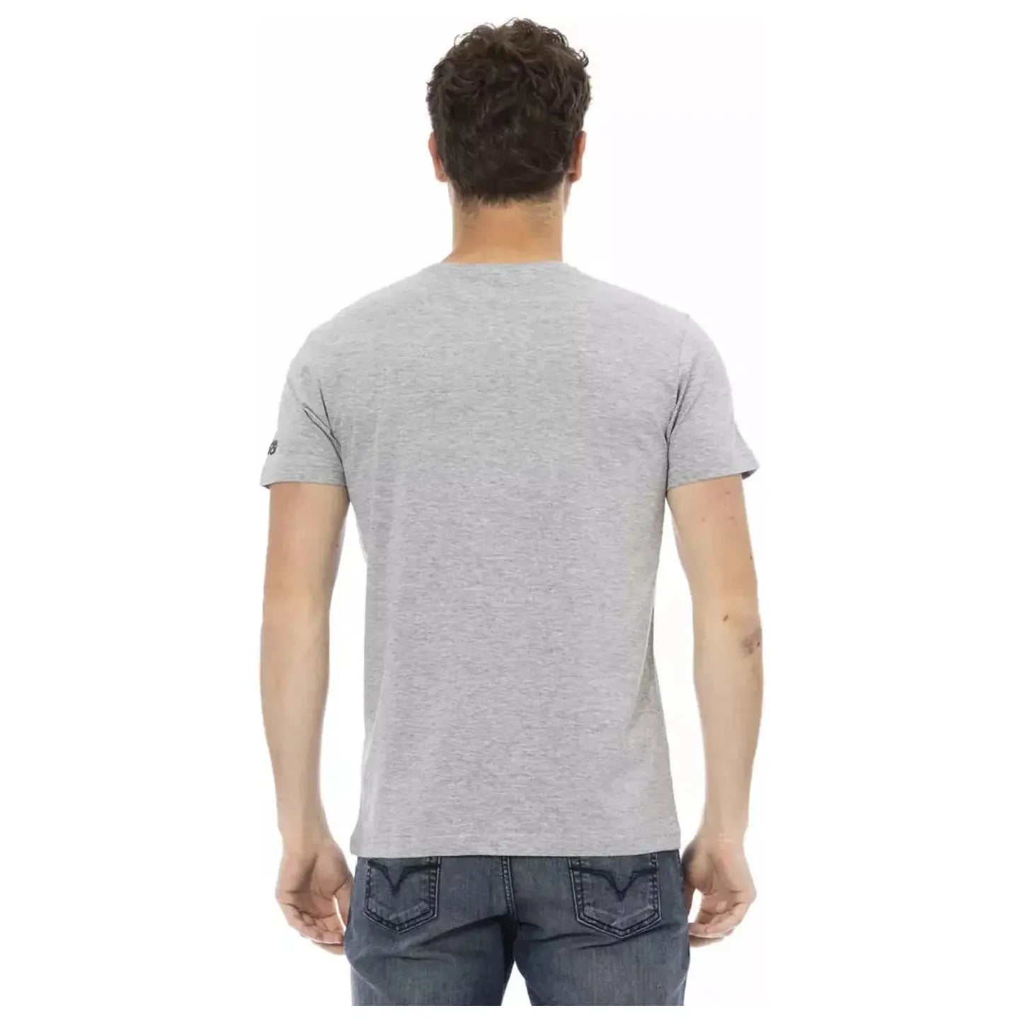 Trussardi Action Elegant Gray Short Sleeve Round Neck T-Shirt gray-cotton-t-shirt-7