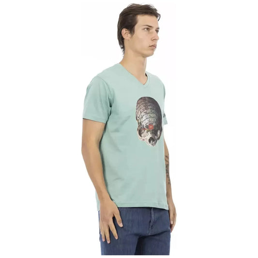 Trussardi ActionVibrant Green V-Neck T-Shirt with Front PrintMcRichard Designer Brands£59.00