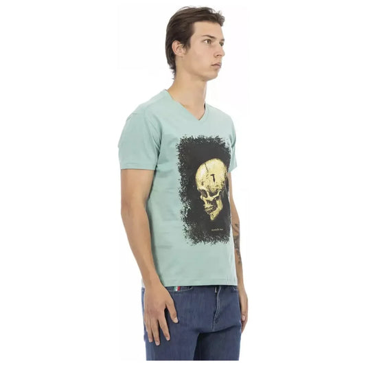 Trussardi Action Elegant Short Sleeve V-Neck Tee green-cotton-t-shirt-34