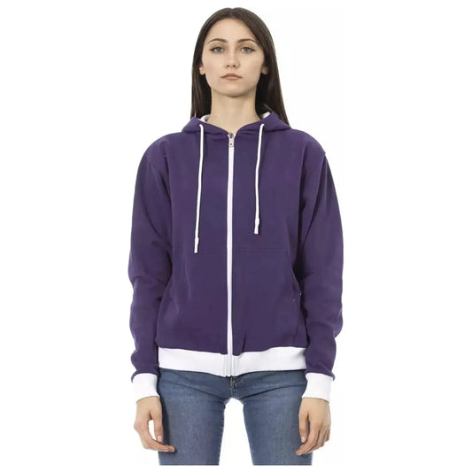 Baldinini Trend Chic Purple Cotton Hooded Sweater violet-cotton-sweater-1 product-23101-1213189299-32-4a3303e7-885.webp