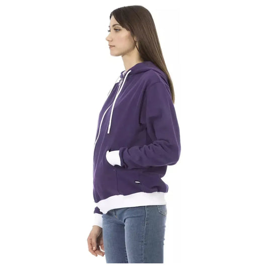 Baldinini Trend Chic Purple Cotton Hooded Sweater violet-cotton-sweater-1 product-23101-755975734-25-5cdd122d-db6.webp
