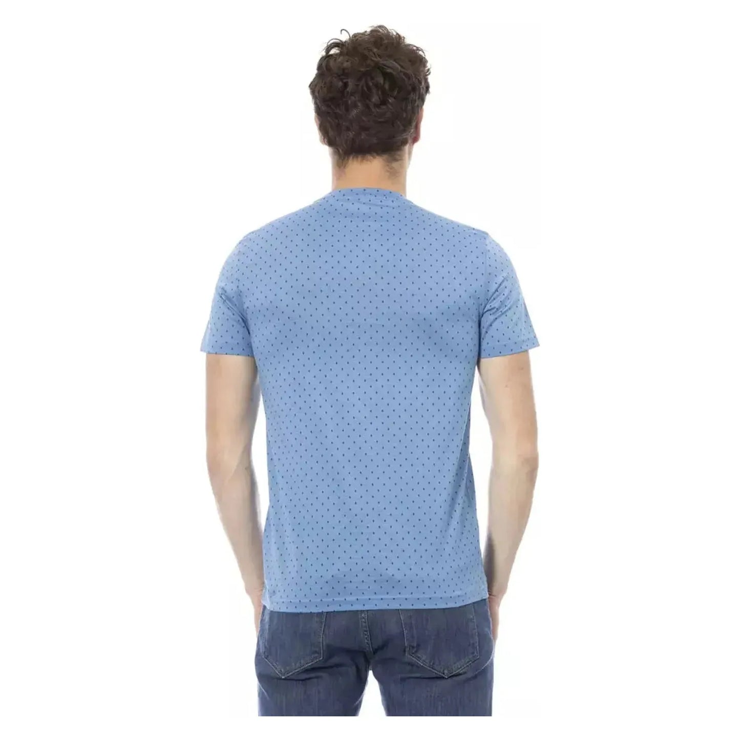 Baldinini Trend Elegant Light Blue Cotton Tee with Print light-blue-cotton-t-shirt-28