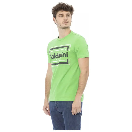 Baldinini Trend Green Cotton Tee with Chic Front Print green-cotton-t-shirt-61