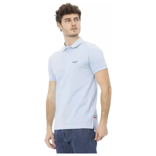 Baldinini Trend Elegant Light Blue Cotton Polo Shirt light-blue-cotton-polo-shirt-4