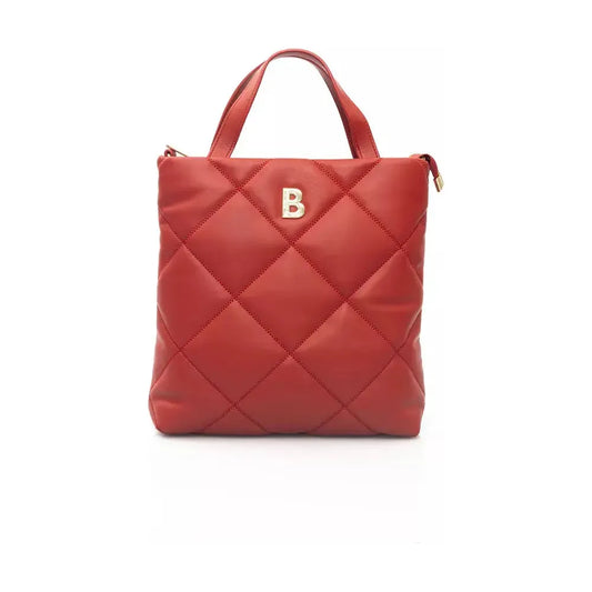 Baldinini Trend Elegant Red Leather Shoulder Bag with Golden Accents red-polyethylene-shoulder-bag-1