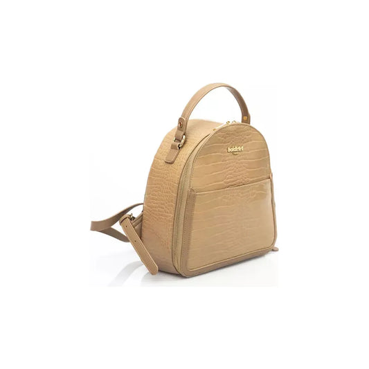 Baldinini Trend Elegant Beige Backpack with Golden Accents beige-polyethylene-handbag product-23266-1186303310-d7e7ecfd-868.webp