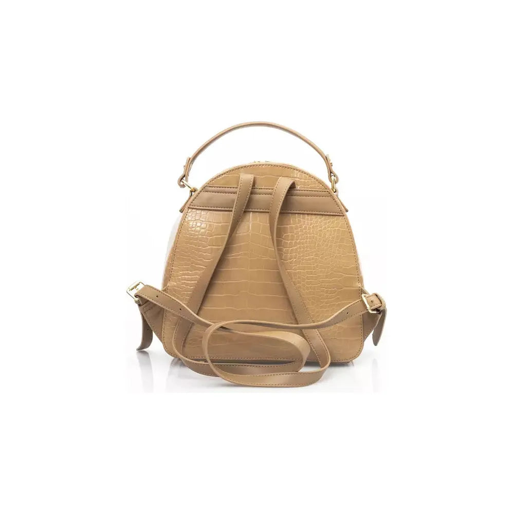 Baldinini Trend Elegant Beige Backpack with Golden Accents beige-polyethylene-handbag product-23266-2061126929-66ee2efa-7dc.webp