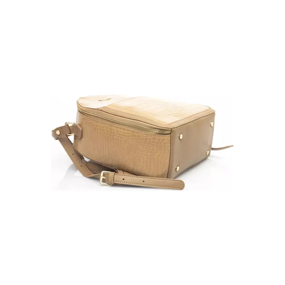 Baldinini Trend Elegant Beige Backpack with Golden Accents beige-polyethylene-handbag product-23266-2081745067-079c6493-615.webp