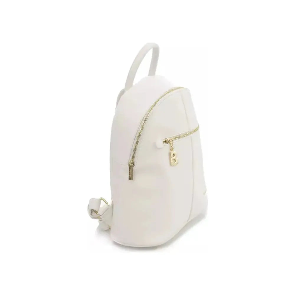 Baldinini Trend Chic White Backpack with Golden Accents white-polyethylene-backpack product-23289-142789911-538724bd-7c3.webp