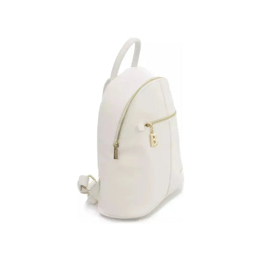 Baldinini Trend Chic White Backpack with Golden Accents white-polyethylene-backpack