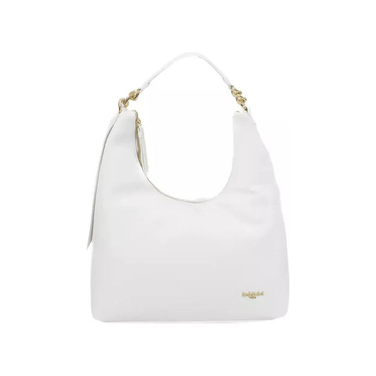 Baldinini Trend Chic White Shoulder Bag with Golden Accents white-polyethylene-shoulder-bag