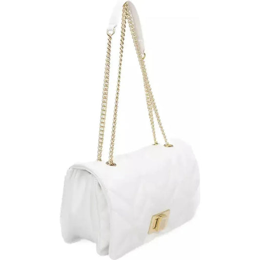 Baldinini Trend Elegant White Shoulder Bag with Golden Accents white-polyurethane-shoulder-bag-1 product-23344-1987656594-3-637d616e-875.webp