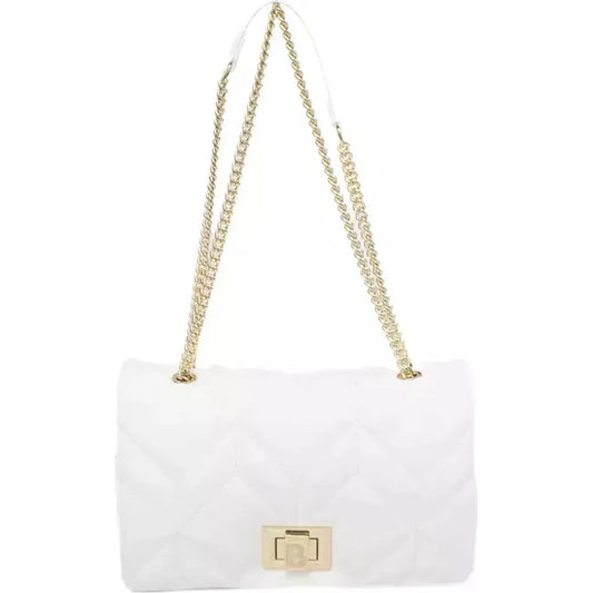 Baldinini Trend Elegant White Shoulder Bag with Golden Accents white-polyurethane-shoulder-bag-1 product-23344-54674615-3-beef1f60-23b.webp