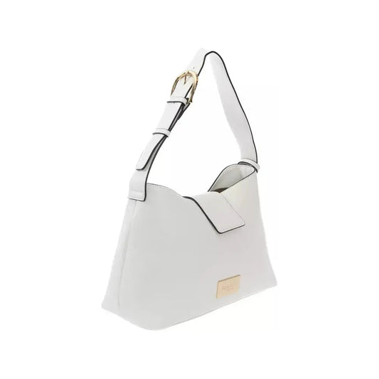 Baldinini Trend Chic White Flap Bag with Golden Accents white-polyuretane-handbag