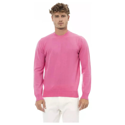 Alpha Studio Chic Pink Crewneck Sweater with Fine Rib Detailing pink-lw-sweater product-23436-1125282410-fc1ac198-ff1.webp